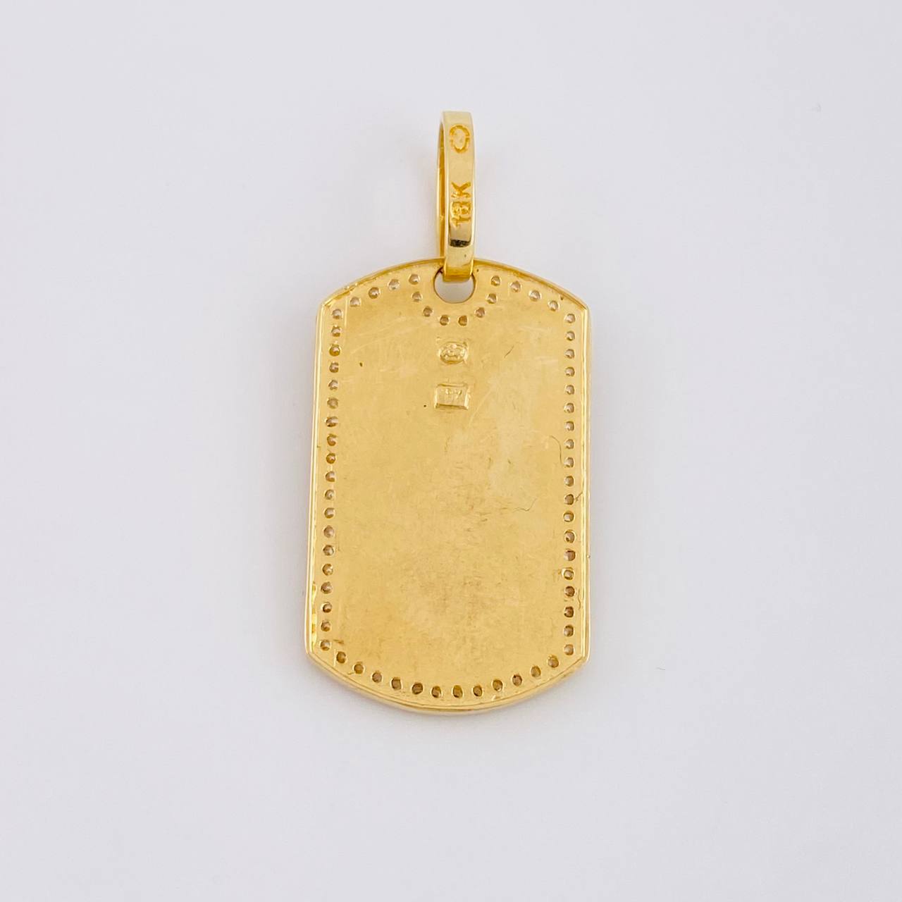 Dije Placa Corona 7.05g / 3.8cm Dos Oros Amarillo Blanco 18K