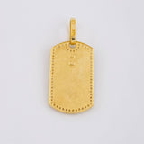 Dije Placa Corona 7.05g / 3.8cm Dos Oros Amarillo Blanco 18K