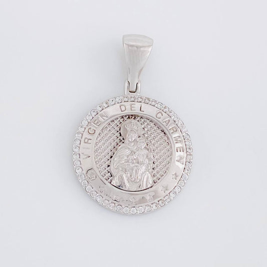 Dije Medalla Virgen Guadalupe 4.55g / 3cm Oro Blanco 18K