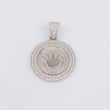Dije Medalla Corona 6.55g / 3.6cm Oro Blanco 18K