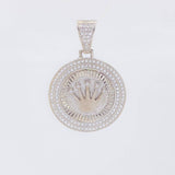 Dije Medalla Corona 6.55g / 3.6cm Oro Blanco 18K