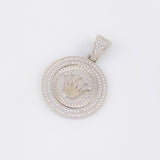 Dije Medalla Corona 6.55g / 3.6cm Oro Blanco 18K
