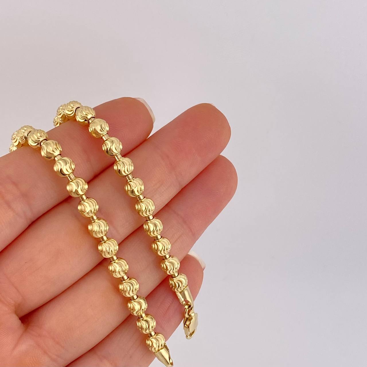 Cadena Militar Media Luna 20.75g / 50cm / 3.9mm Oro Amarillo 18K