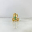 Anillo Rana 7.2gr / T7 1/2 / Circones Blancos Verdes Oro Amarillo