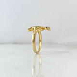 Anillo Tortuga Articulado 2.95gr / T5 / Circones Blancos Verdes Oro Amarillo