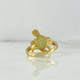 Anillo Tortuga Articulado 2.95gr / T5 / Circones Blancos Verdes Oro Amarillo