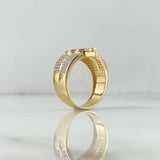 Anillo Signo Dolar 10gr / T11 / Circones Blancos Tres Oros *