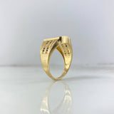 Anillo Ajedrez 7.25gr / T10 1/2 / Circones Blancos-Negros Oro Amarillo *