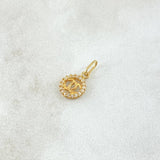 Dije Circulo Ola Cruzada 0.4gr / 1.4cm / Circones Blancos Oro Amarillo 18K