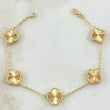 Pulso Aro Seguido Treból VCyA 8.4gr / 19.5cm / 1.5mm Diamantado Punteado 5und Oro Amarillo Nac.Esp. 18K ©