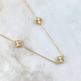 Cadena Aro Seguido Trebol VCyA 8gr / 45cm-50cm / 1.5mm Graduable Diamantado Punteado Oro Amarillo Nac.Esp. 18K