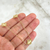 Cadena Aro Seguido Trebol VCyA 8gr / 45cm-50cm / 1.5mm Graduable Diamantado Punteado Oro Amarillo Nac.Esp. 18K