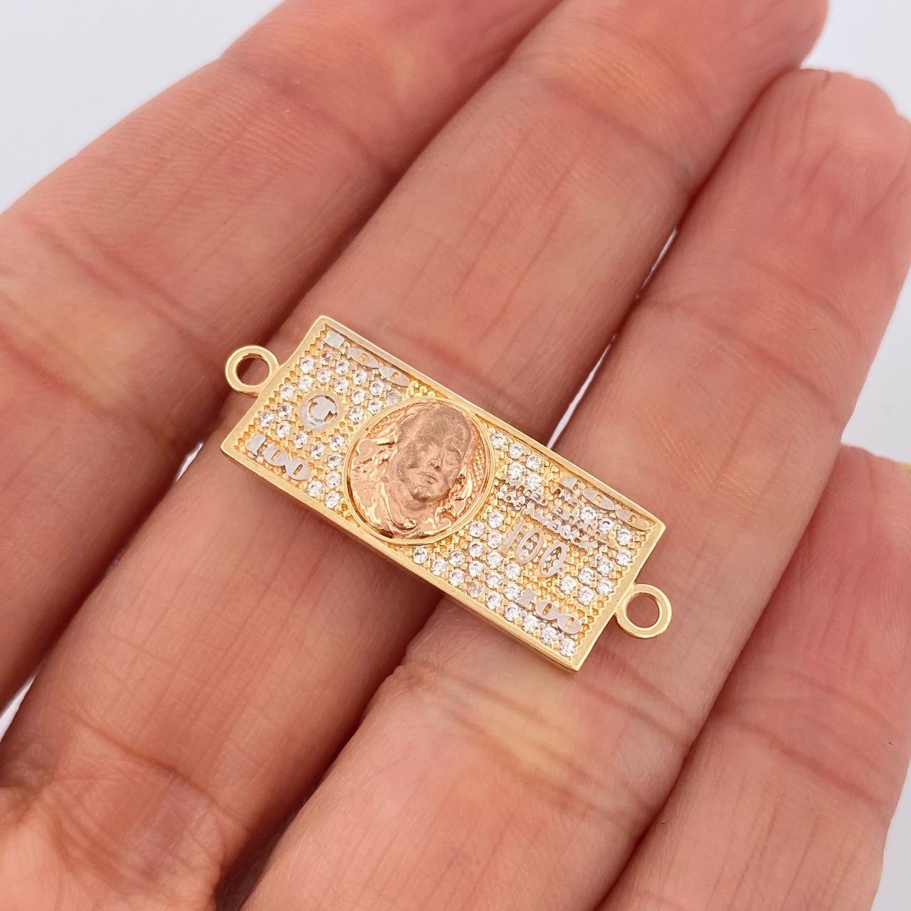 Herraje One Dólar 2.9gr / 3cm / Tres Oros 18K &