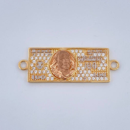 Herraje One Dólar 2.9gr / 3cm / Tres Oros 18K &