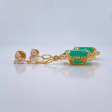 Topos Arete Ovalados Esmeralda 7.05gr / Oro Amarillo 18K %