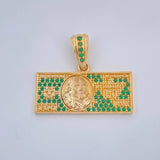 Dije One Dólar 3.45gr / 2.5cm / Dos Oros Amarillo Blanco 18K &