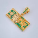 Dije One Dólar 3.45gr / 2.5cm / Dos Oros Amarillo Blanco 18K &