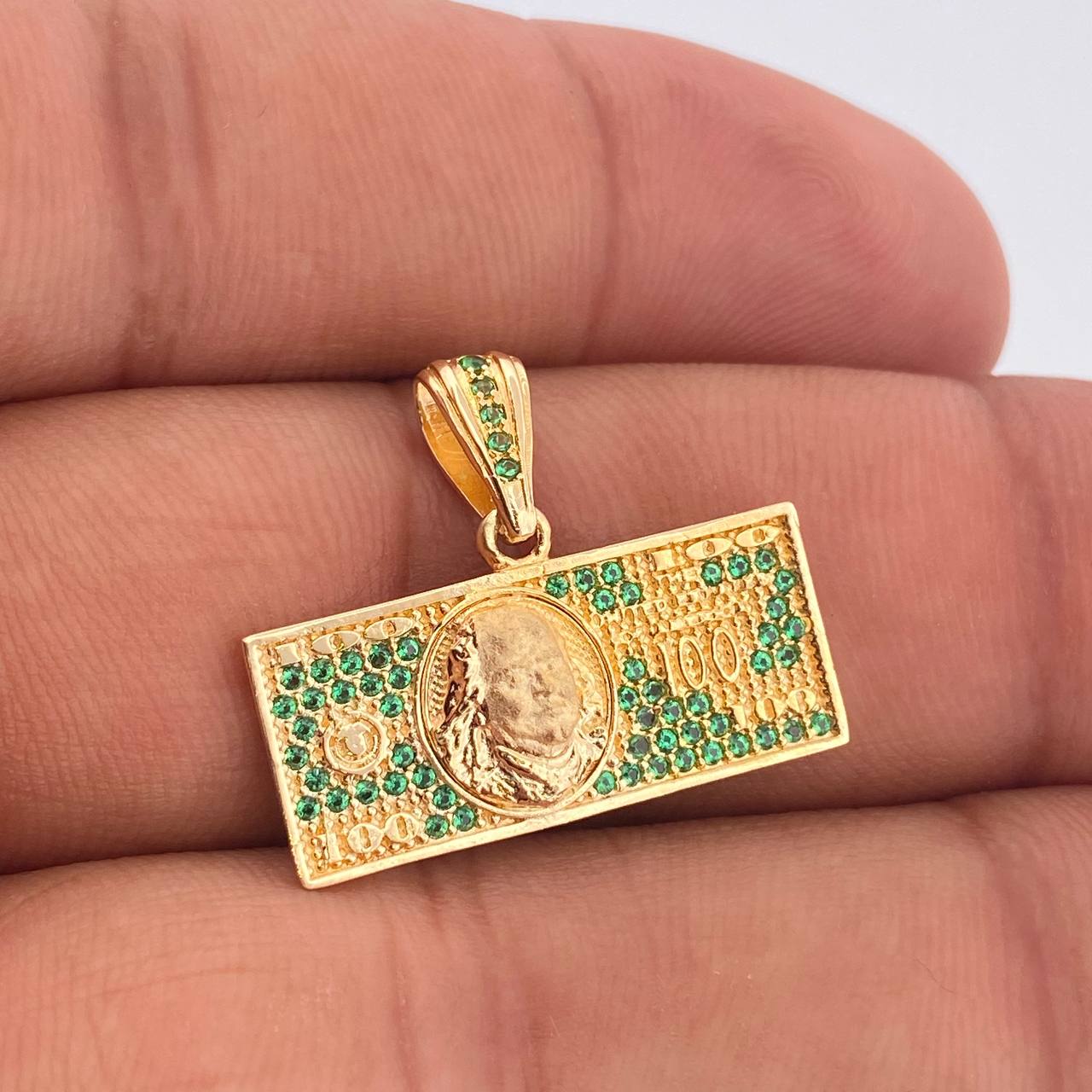 Dije One Dólar 3.45gr / 2.5cm / Dos Oros Amarillo Blanco 18K &