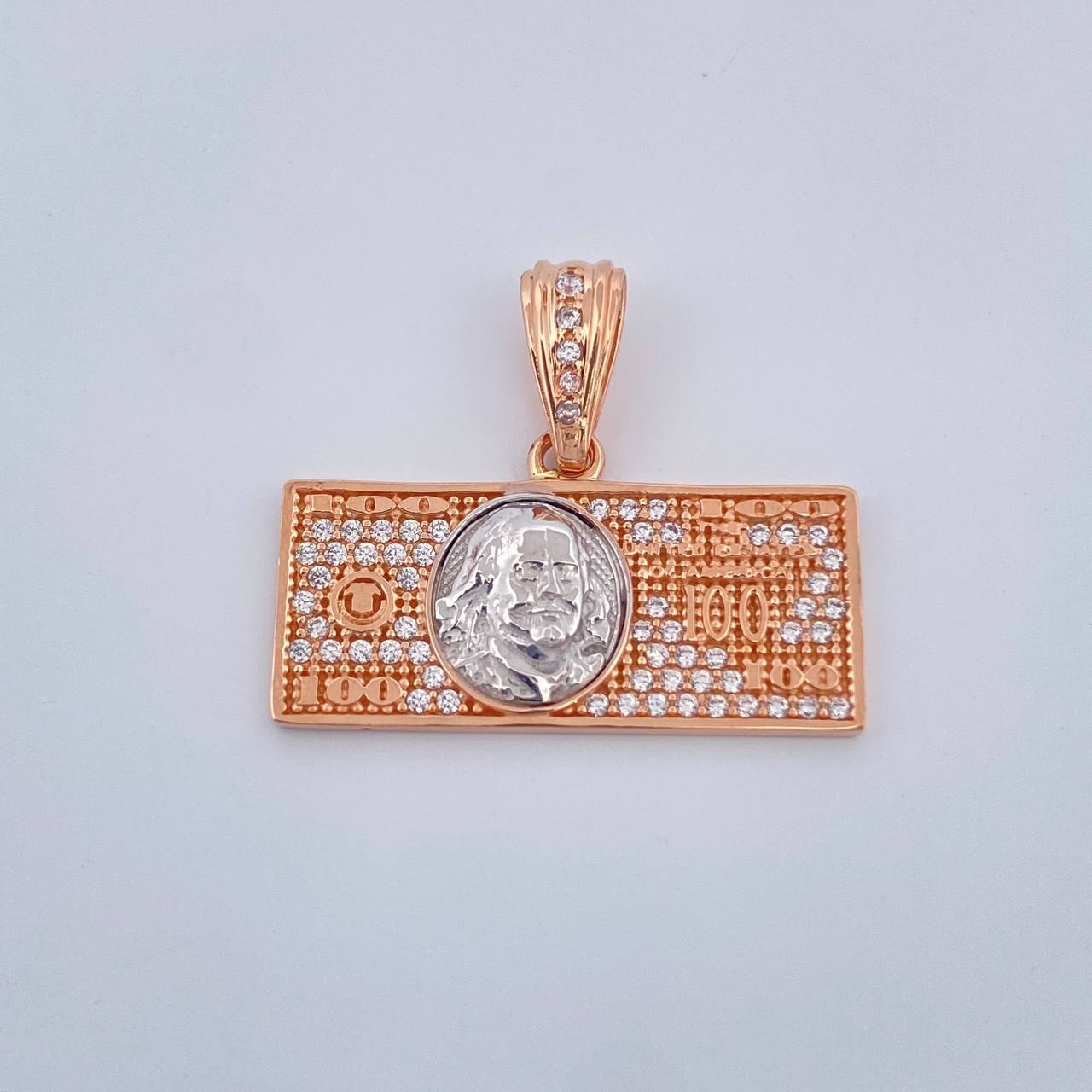 Dije One Dólar 3.35gr / 2.5cm / Dos Oros Blanco Rosa 18K &