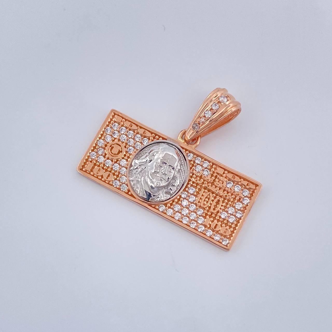 Dije One Dólar 3.35gr / 2.5cm / Dos Oros Blanco Rosa 18K &