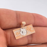 Dije One Dólar 3.35gr / 2.5cm / Dos Oros Blanco Rosa 18K &