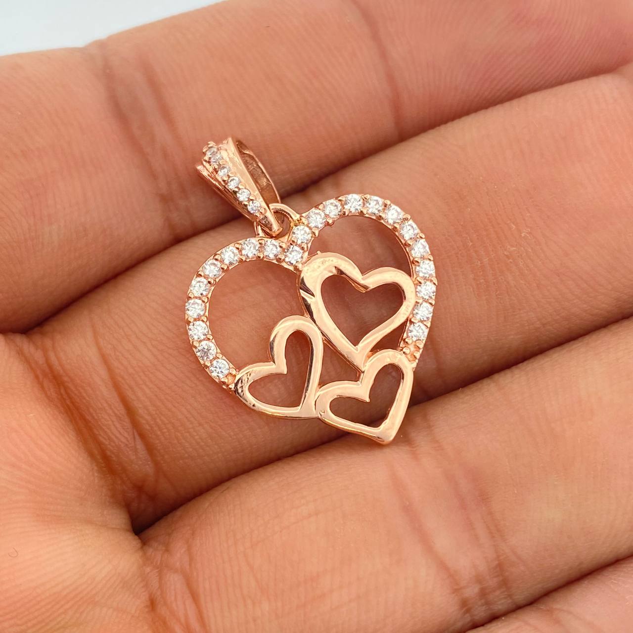 Dije Corazones 3.15gr / 2.8cm / Oro Rosa 18K &