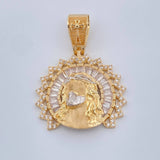 Dije Rostro Cristo 7.8gr / 3.5cm / Dos Oros Amarillo Blanco 18K &