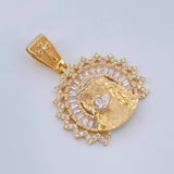 Dije Rostro Cristo 7.8gr / 3.5cm / Dos Oros Amarillo Blanco 18K &