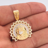 Dije Rostro Cristo 7.8gr / 3.5cm / Dos Oros Amarillo Blanco 18K &