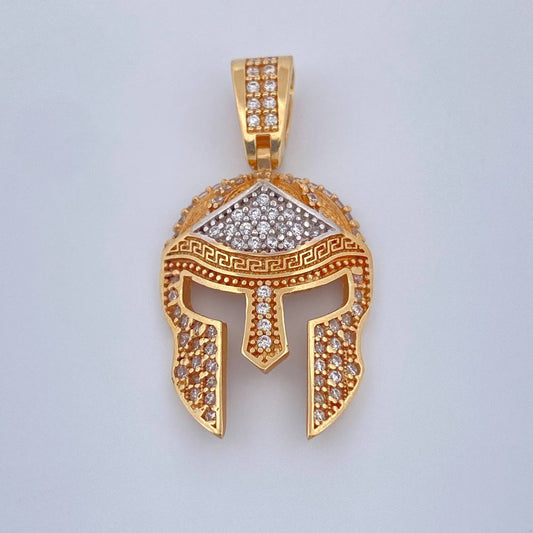 Dije Gladiador 3.5gr / 3.1cm / Dos Oros Amarillo Blanco 18K &