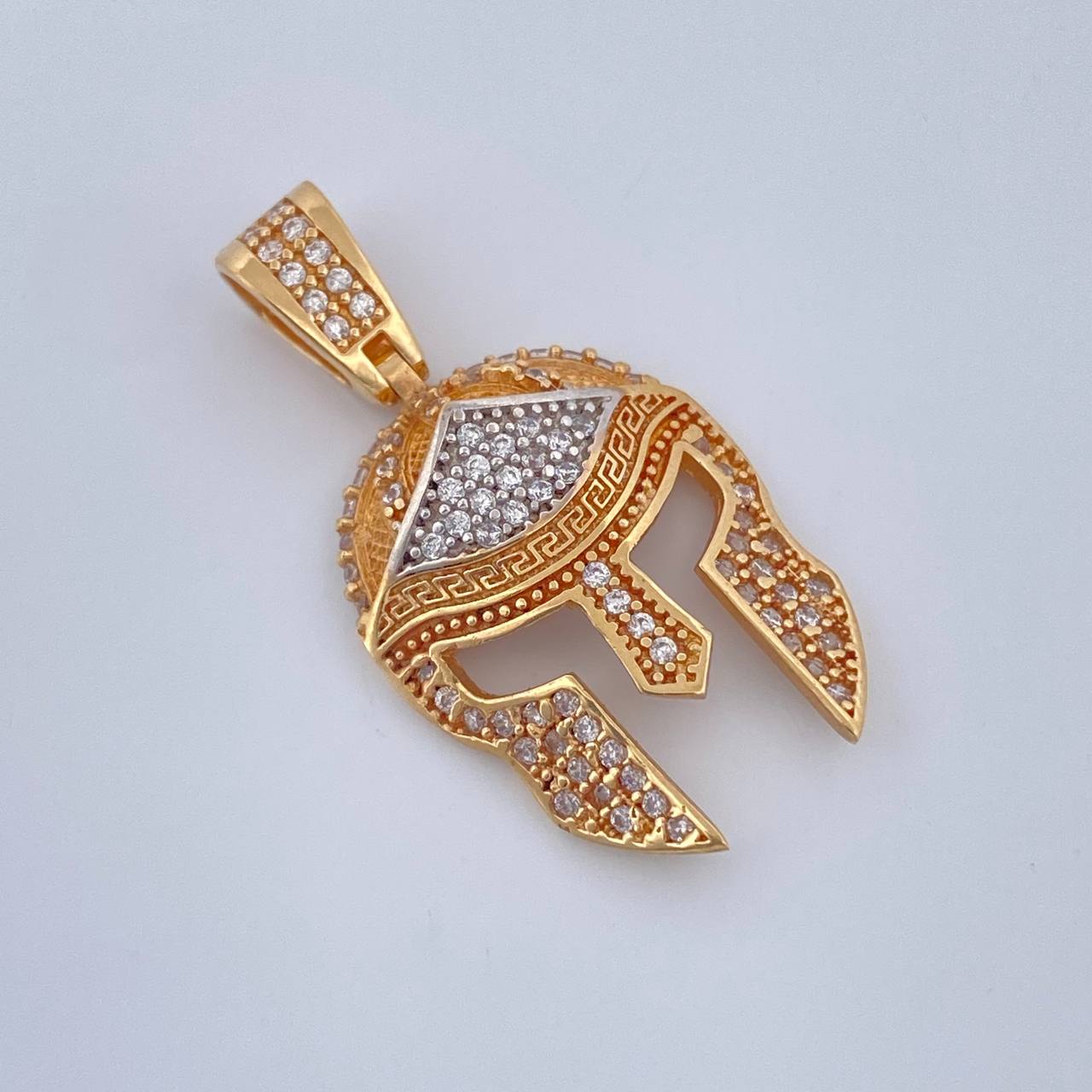 Dije Gladiador 3.5gr / 3.1cm / Dos Oros Amarillo Blanco 18K &