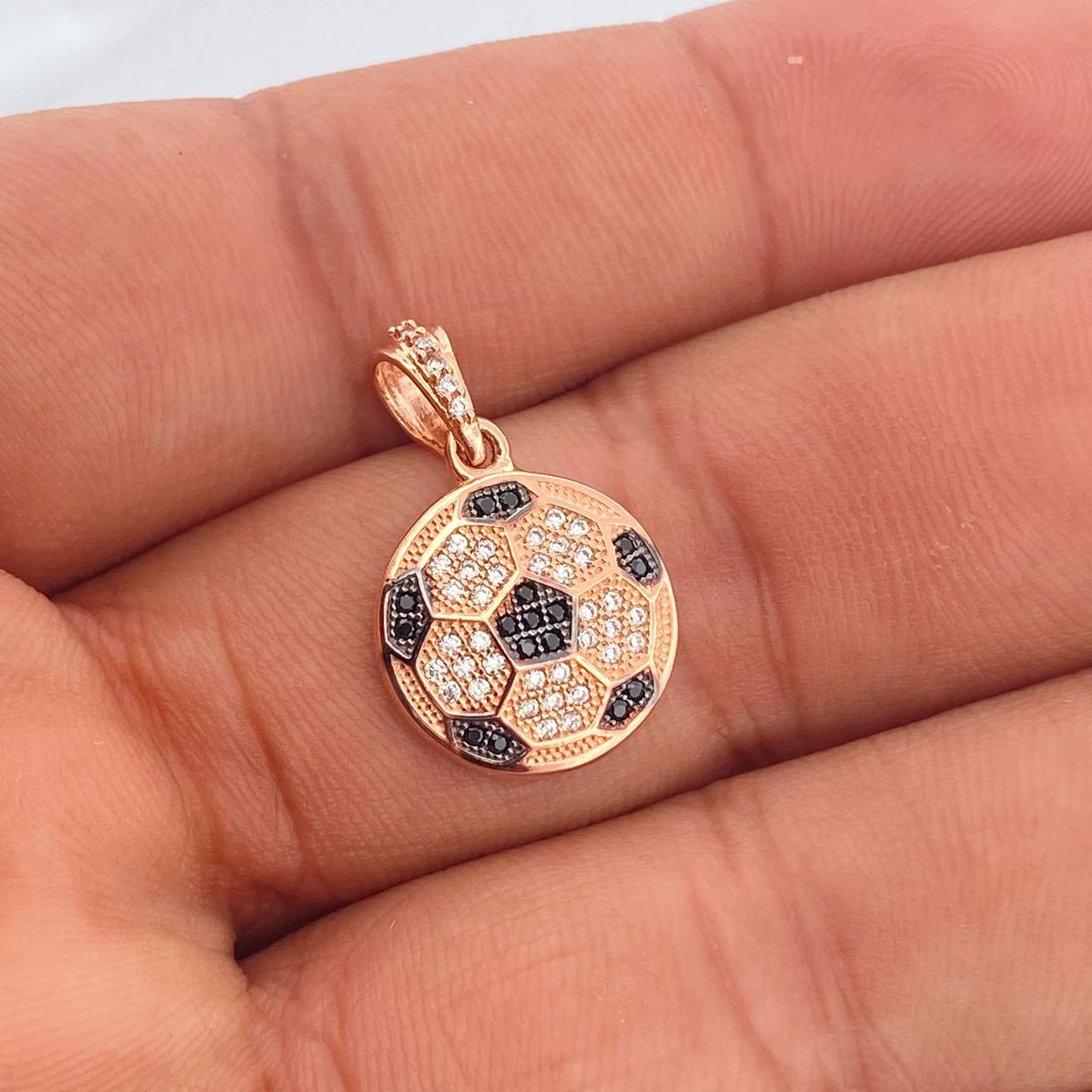 Dije Balon De Futbol 2.55gr / 2.2cm / Oro Rosa 18K &