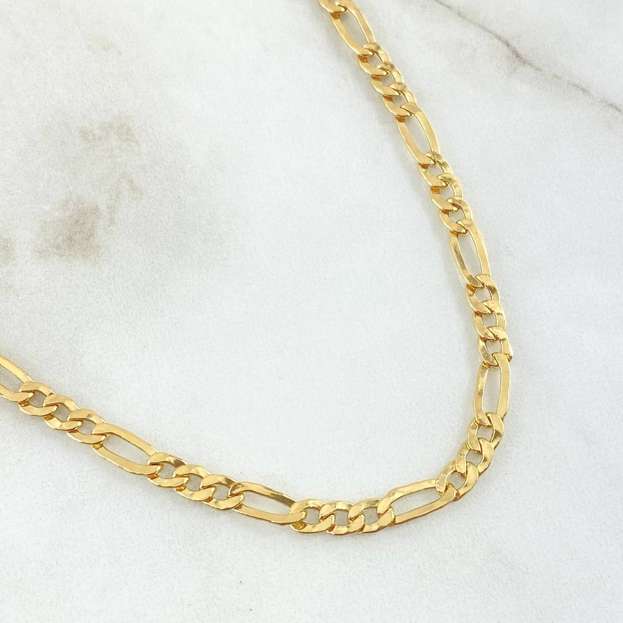 Cadena Figaro 10gr / 65cm / 4.4mm Oro Amarillo +1 18K