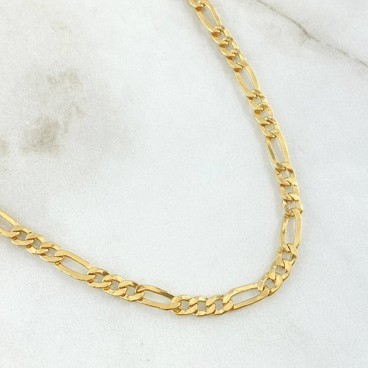 Cadena Figaro 10gr / 65cm / 4.4mm Oro Amarillo +1 18K