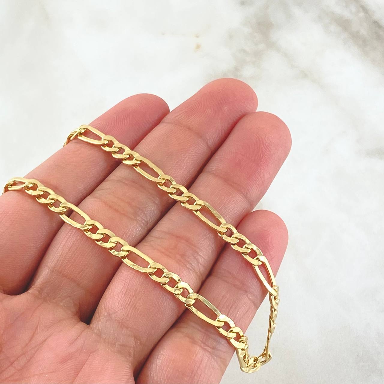 Cadena Figaro 10gr / 65cm / 4.4mm Oro Amarillo +1 18K