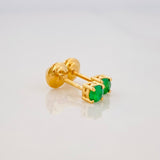 Topos Cuatro Garras Esmeraldas 17 Pts 0.7 g / 2.8 mm Oro Amarillo 18K