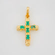 Dije Cruz Tronco Esmeraldas 25pts 1.65 g / 2.4 cm Oro Amarillo 18K