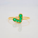 Anillo Corazon Esmeraldas 25 Pts 1 g / T6 Oro Amarillo 18K