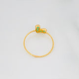 Anillo Corazon Esmeraldas 25 Pts 1 g / T6 Oro Amarillo 18K