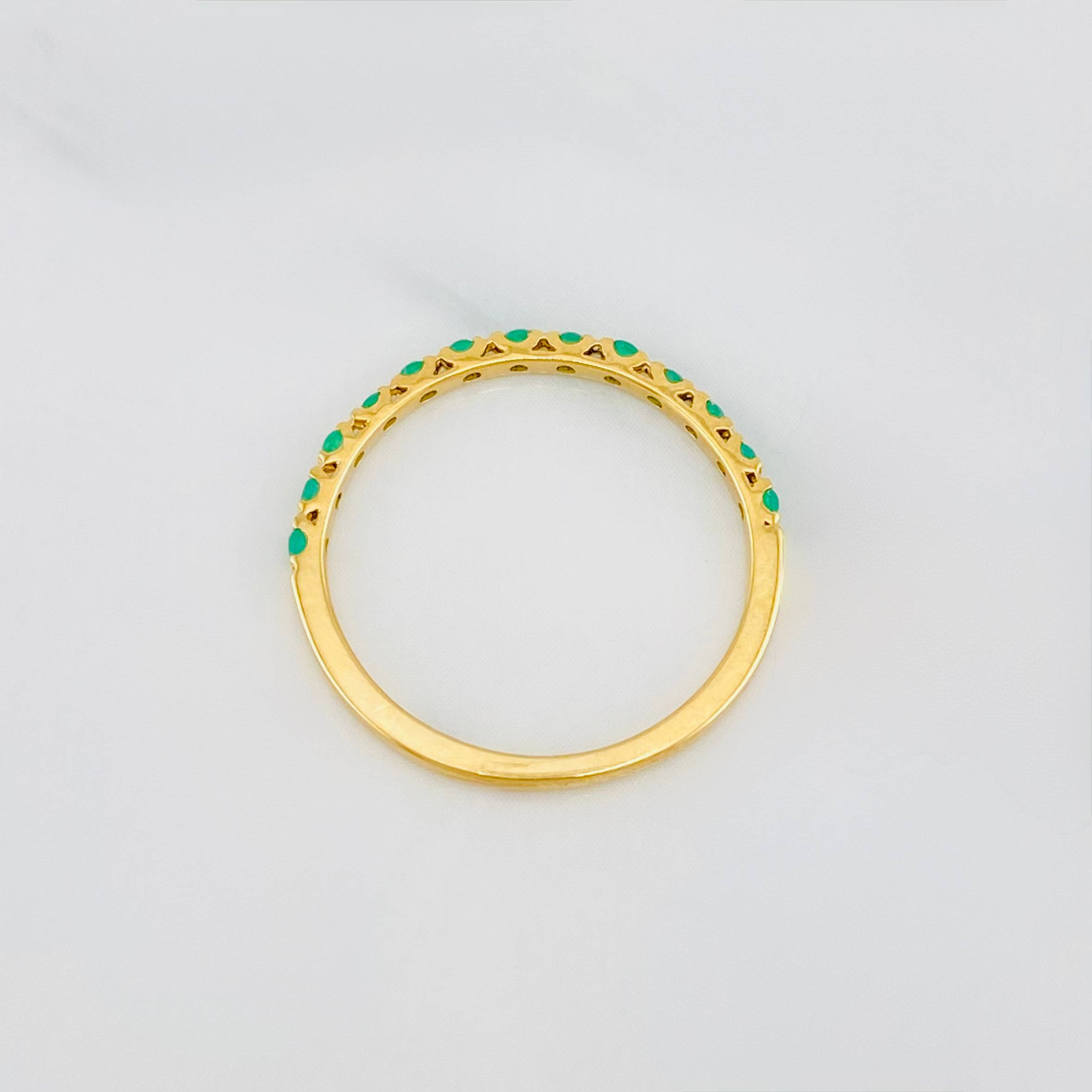 Anillo Churumbela Esmeraldas 1.25 g / T6 1/4 Oro Amarillo 18K