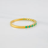 Anillo Churumbela Esmeraldas 1.25 g / T6 1/4 Oro Amarillo 18K