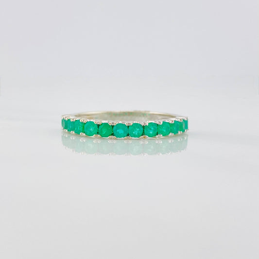 Anillo Churumbela Esmeraldas 66Pts 2.25 g / T6 3/4 Oro Blanco 18K
