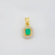 Dije Halo Esmeraldas 26 Pts Diamantes 20 Pts 1.05 g / 1.4 cm Dos Oros Amarillo Blanco 18K