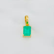 Dije Rectangulo Esmeralda 0.95 g / 1.5 cm Oro Amarillo 18K