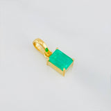 Dije Rectangulo Esmeralda 0.95 g / 1.5 cm Oro Amarillo 18K