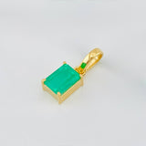 Dije Rectangulo Esmeralda 0.95 g / 1.5 cm Oro Amarillo 18K