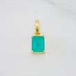 Dije Cuadrado Esmeralda 1.15 g / 1.6 cm Oro Amarillo 18K