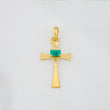Dije Cruz Esmeralda 0.95 g / 2.5 cm Oro Amarillo 18K