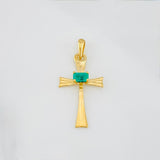 Dije Cruz Esmeralda 0.95 g / 2.5 cm Oro Amarillo 18K