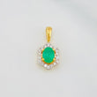 Dije Halo Flor Esmeraldas 27 Pts Diamantes 10 Pts 0.85 g / 1.3 cm Dos Oros Amarillo Blanco 18K